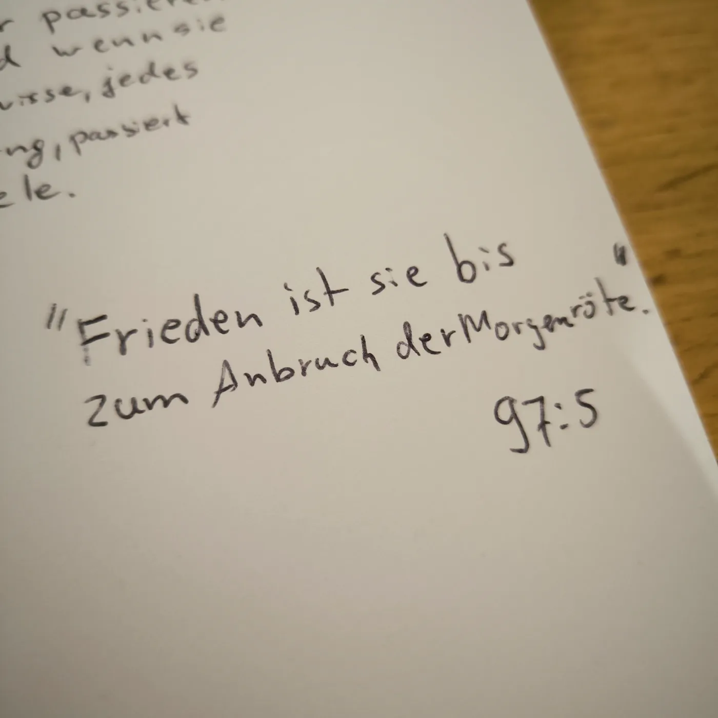 “Frieden ist sie bis zum Anbruch der Morgenröte” 97:5