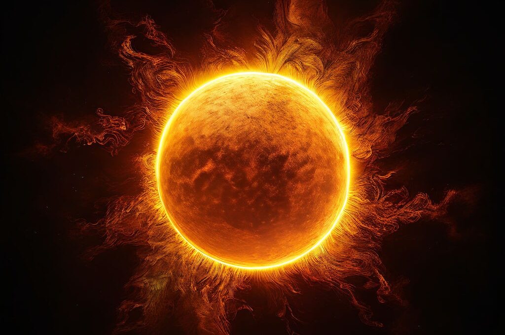 Ein KI-generiertes Bild einer Sonnenfinsternis (playground)