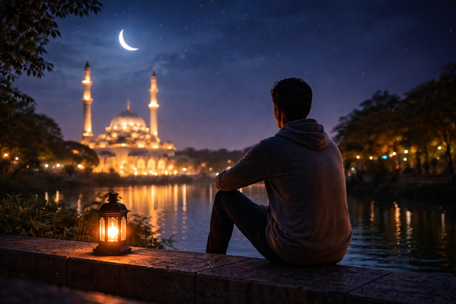 KI-generiertes Symbolbild zum Thema Ramadan und Stille