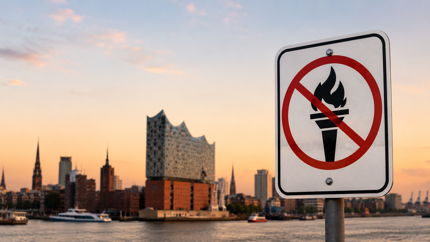 Verbotenes Feuer am Hafenkai