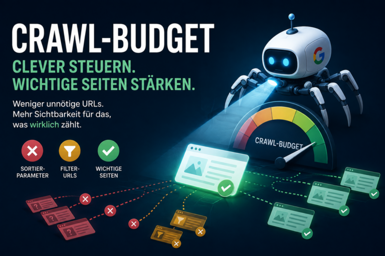 Beitragsbild mit ChatGPT erstellt: Crawl-Budget im SEO